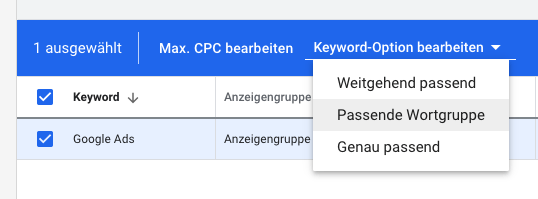 Die richtige Einstellung der Keyword Option kann Reichweite und die Aufmerksamkeit der Zielgruppe generieren