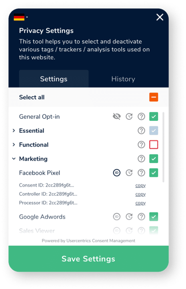 Beispiel für den Einsatz eines Cookie-Consent Tools