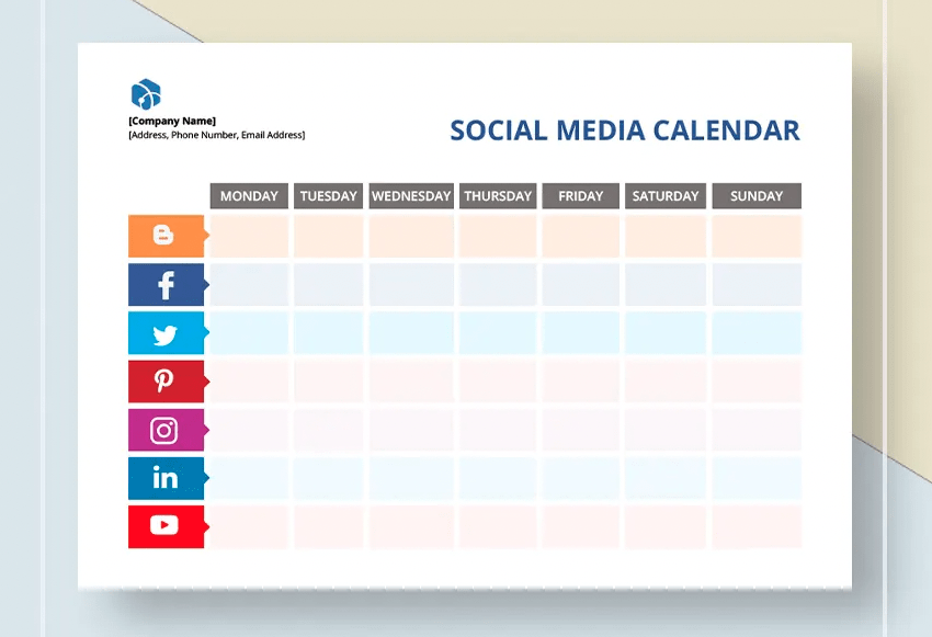 Mit einem Social Media Kalender können Sie strukturiert und übersichtlich planen.