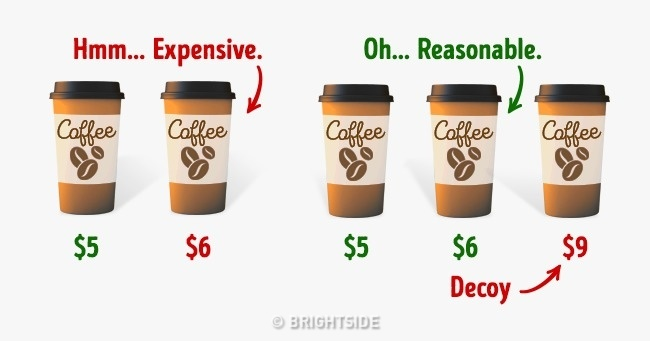 With simple tricks, like the Decoy Effect, you can influence your customers.